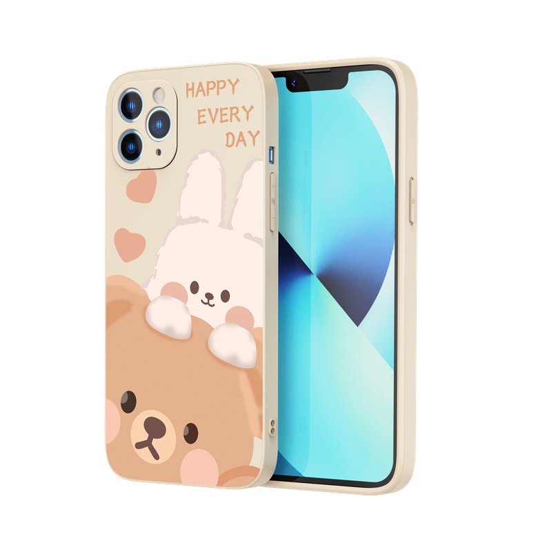 Ốp lưng iphone Ốp điện thoại Suntaiho silicon mềm in gấu Bunny cho iPhone 13 12 11 Pro Max X XR Xs Max 7 8 Plus 12mini 13mini
