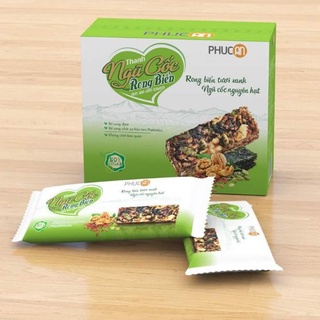 Thanh ngũ cốc gạo lứt rong biển Phúc An 110gr hộp 5 gói/Bánh dinh dưỡng ăn sáng/Ăn vặt văn phòng