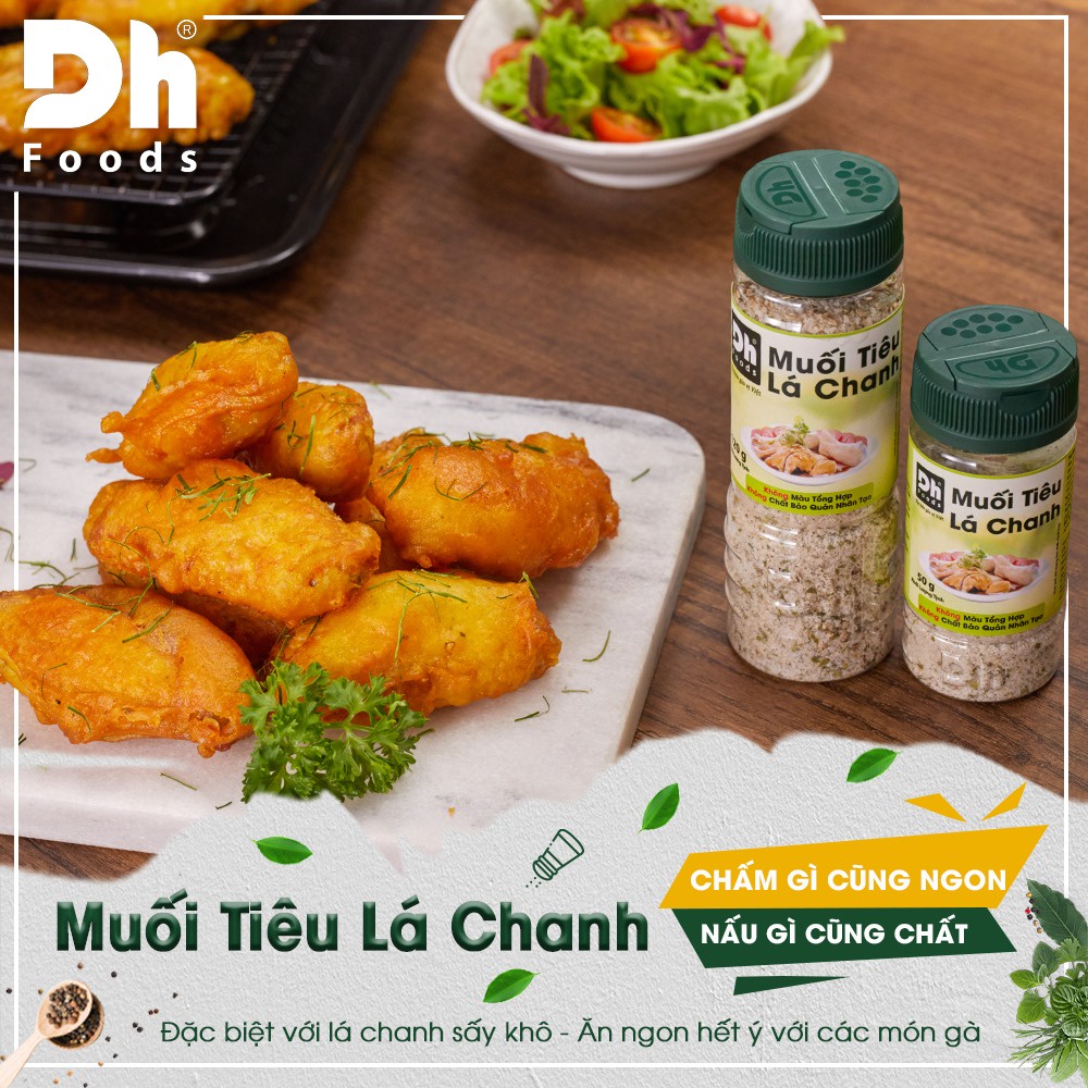 Gia Vị Chấm Muối Tiêu Lá Chanh Natural DH Foods Lọ 120G/50G Chính Hãng