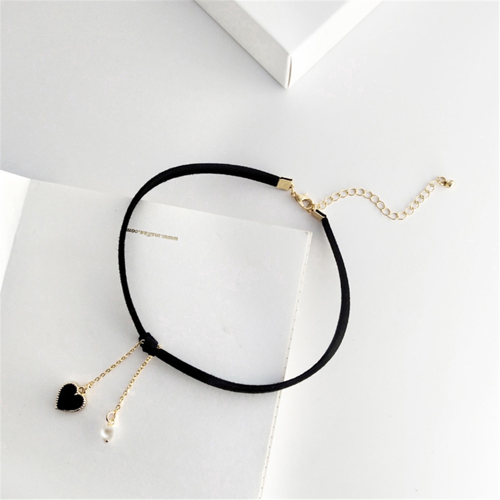 Dây Chuyền Mặt Hình Trái Tim Phong Cách Hàn Quốc Cho Nữ