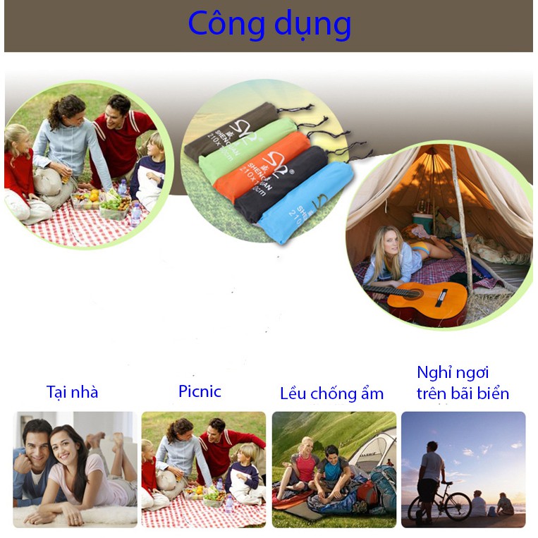 Bạt lót đáy lều du lịch dã ngoại cắm trại 210 x 200cm