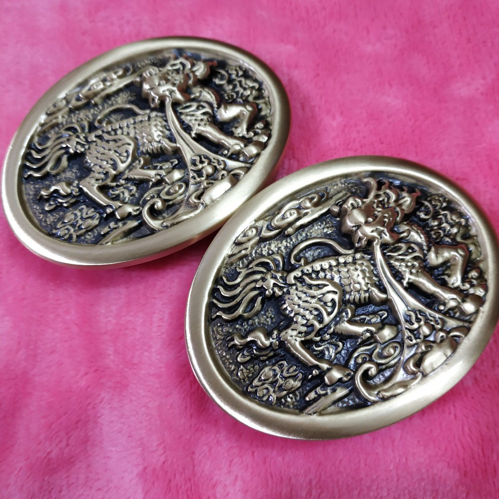 Mặt khóa thắt lưng Đồng Đúc hình Kì lân 7.5x5.5cm - MKCOPPER10