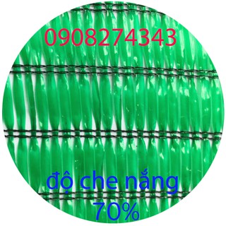 Lưới lan che nắng khổ 2m độ che nắng 70% màu xanh (bán theo mét tới)