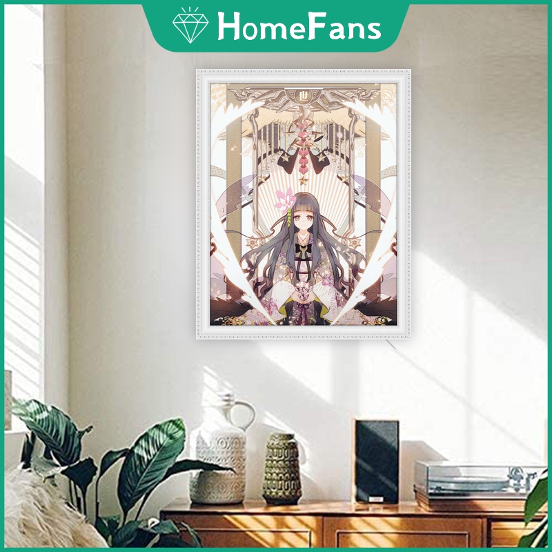 Bộ Tranh Đính Đá 5D Tự Làm Họa Tiết Hoa Anh Đào Kích Thước 40x50cm Dùng Trang Trí Phòng Bé