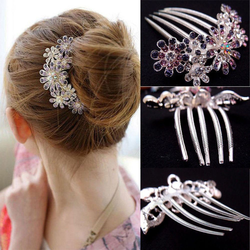 Trâm cài tóc hình hoa sang trọng thời trang cho cô dâu