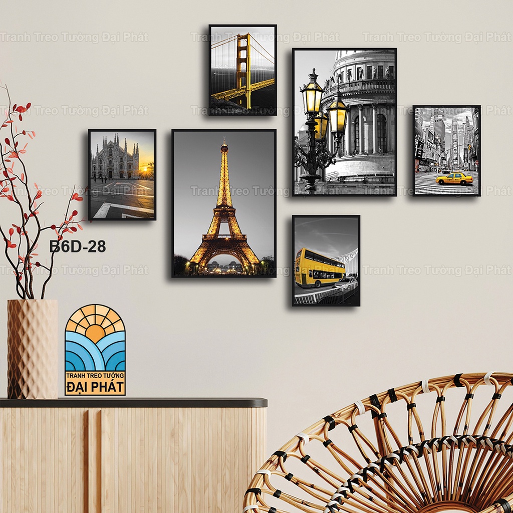BỘ 6 TRANH TREO TƯỜNG TRÁNG GƯƠNG ĐÃ CÓ KHUNG TROPICAL NHIỆT ĐỚI HIỆN ĐẠI SIÊU RẺ