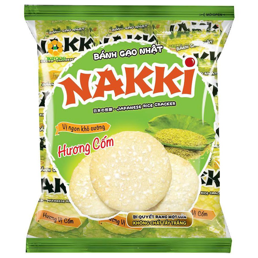 Bánh gạo Nhật Nakki hương cốm (85g/135g/200g)