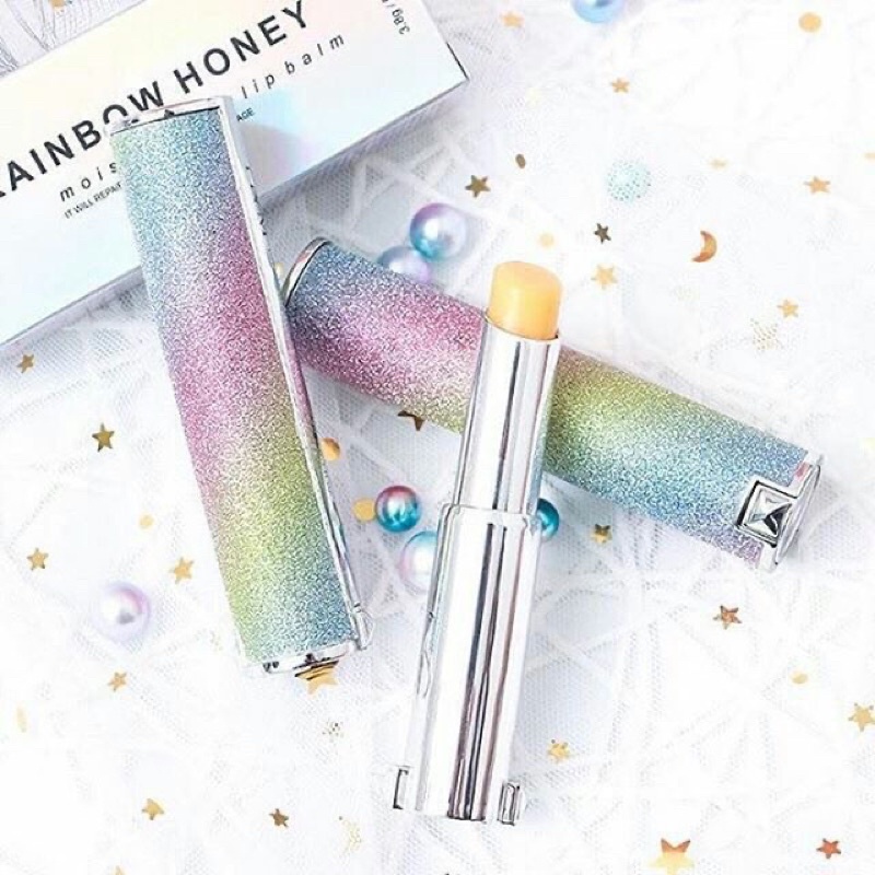 SON DƯỠNG MÔI CẦU VỒNG ĐỔI MÀU AKworld RAINBOW HONEY LIP BALM HÀN QUỐC