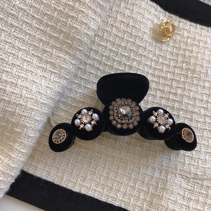 (0508) Cặp Tóc Hàn Quốc Nhung Đính Đá Ngọc