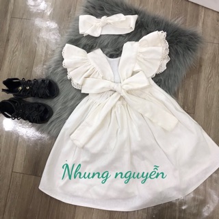 Váy hè cánh tiên cho bé Nhung Nguyễn Váy Đầm Công chúa Bé Gái Cao Cấp Tặng Kèm Cài