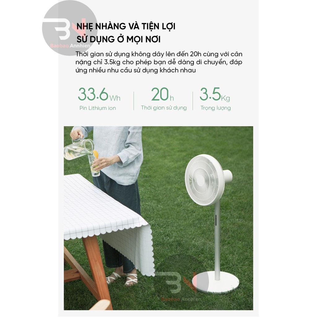 Quạt Đứng Tích Điện Xiaomi Smartmi Gen 3 Smartmi DC Standing Fan 3 ZLBPLDS05ZM