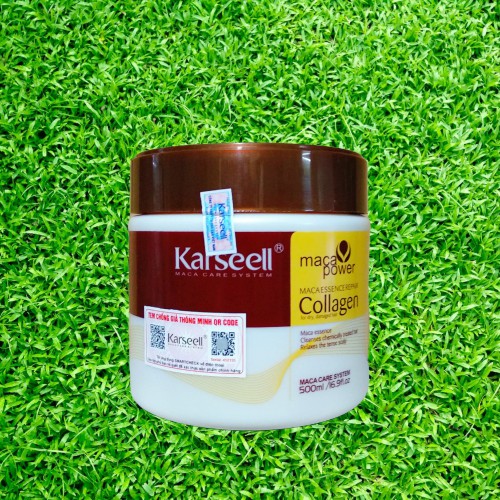 [Tặng mũ ủ] Kem Hấp Tóc Collagen Karseell Maca Siêu Mềm Mượt Tóc Ý 500ml Dạng hủ