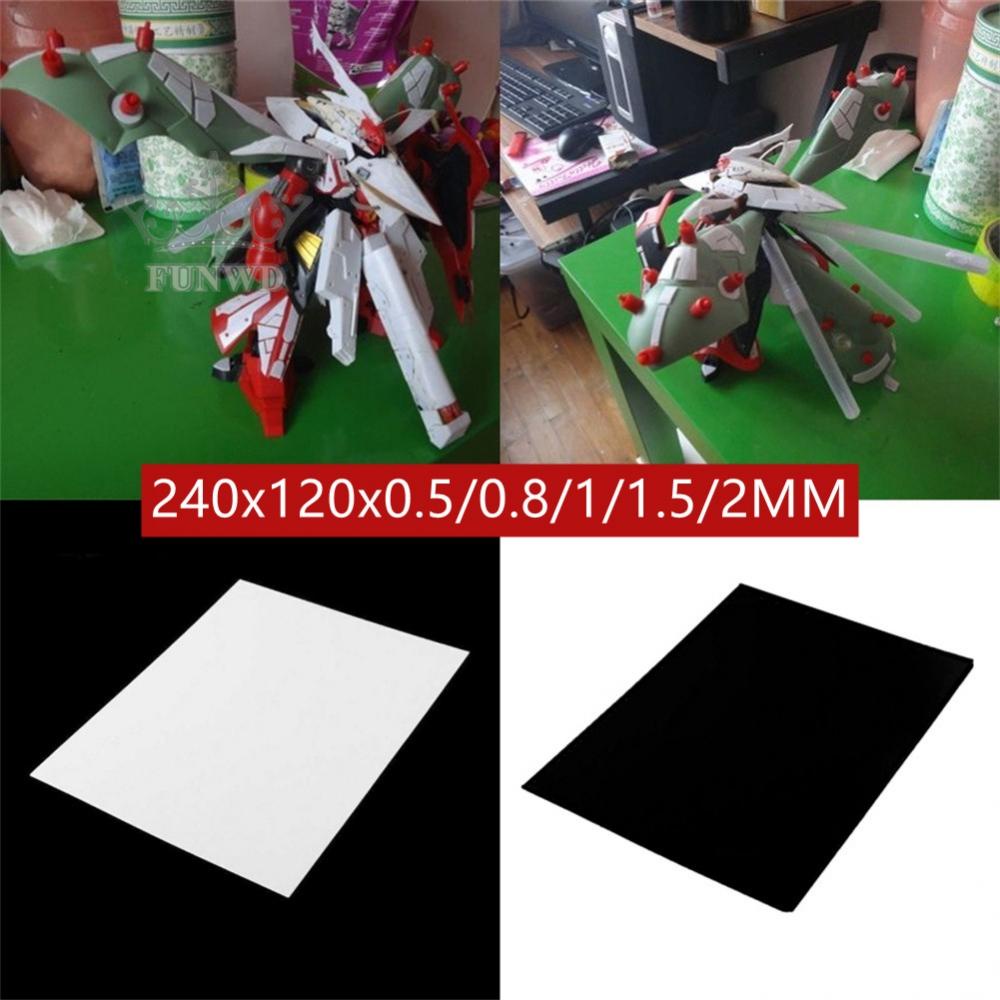 1 Tấm Nhựa ABS Màu Trắng Đen 0.8MM 1MM 1MM (Đen) 24X12CM 2MM 5MM
