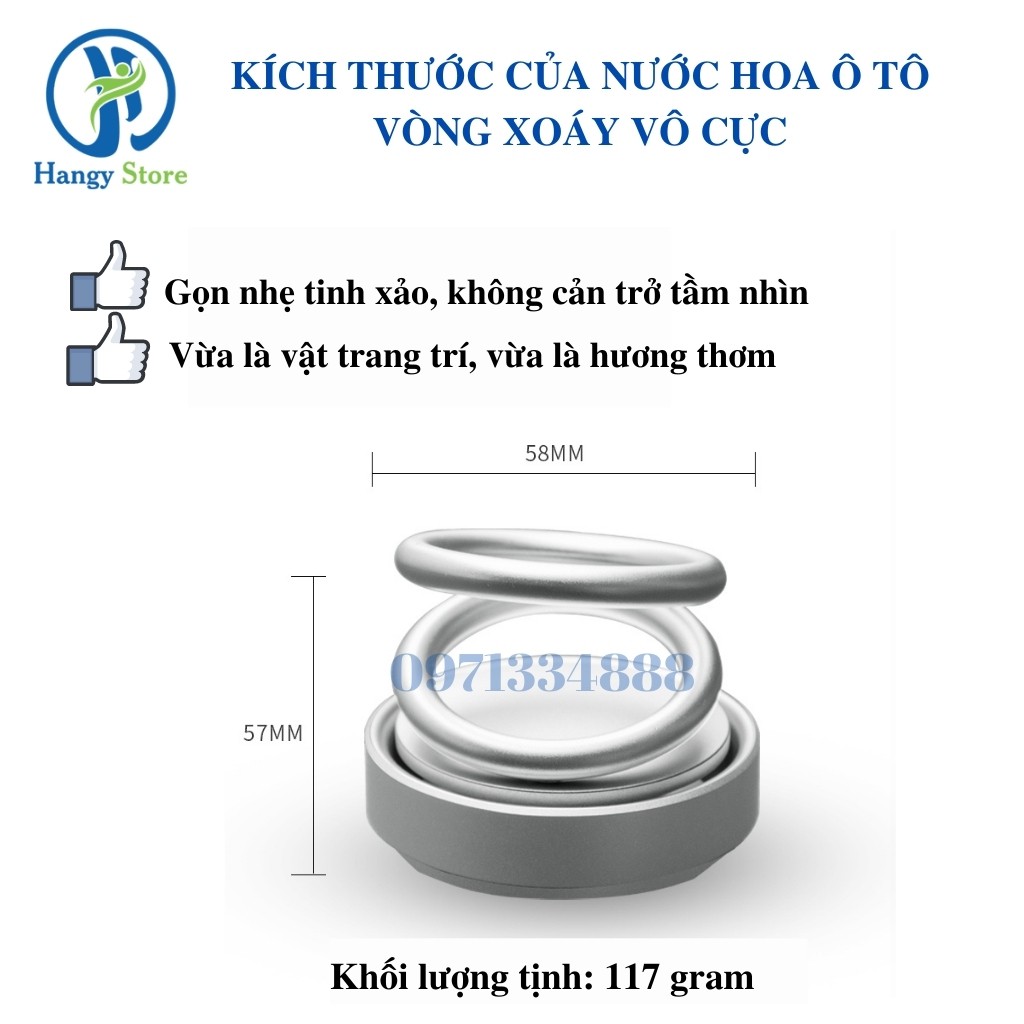 Nước hoa ô tô hàng C.hính Hã.ng - Nước hoa vòng xoáy vô cực khử mùi hôi của ô tô, lọc không khí, phụ kiện trang trí độc