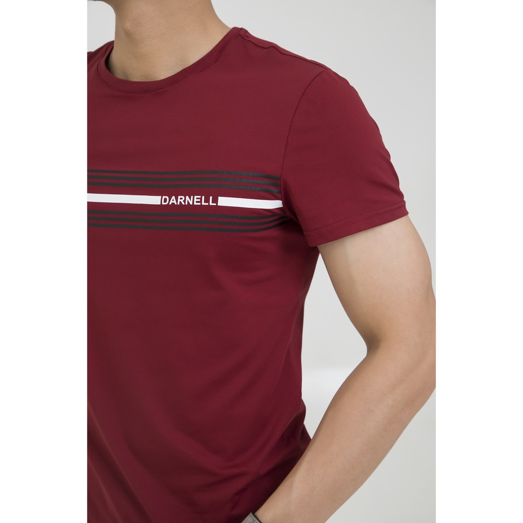 Áo thun nam DARNELL kẻ ngực cổ tròn chất cotton cao cấp mềm mịn thoáng mát trẻ trung DN09