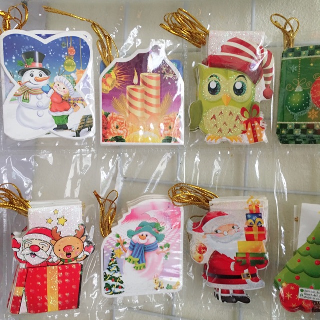 Set 8 Thiệp quà treo cây thông Noel trang trí