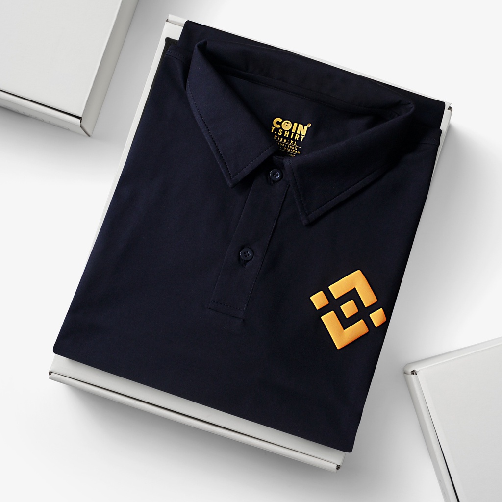 Áo Polo cao cấp Binance in nổi 3D (cointshirt) Bitcoin ,Ethereum ETH, Polkadot DOT, Near, Solana SOL, Celo, Crypto