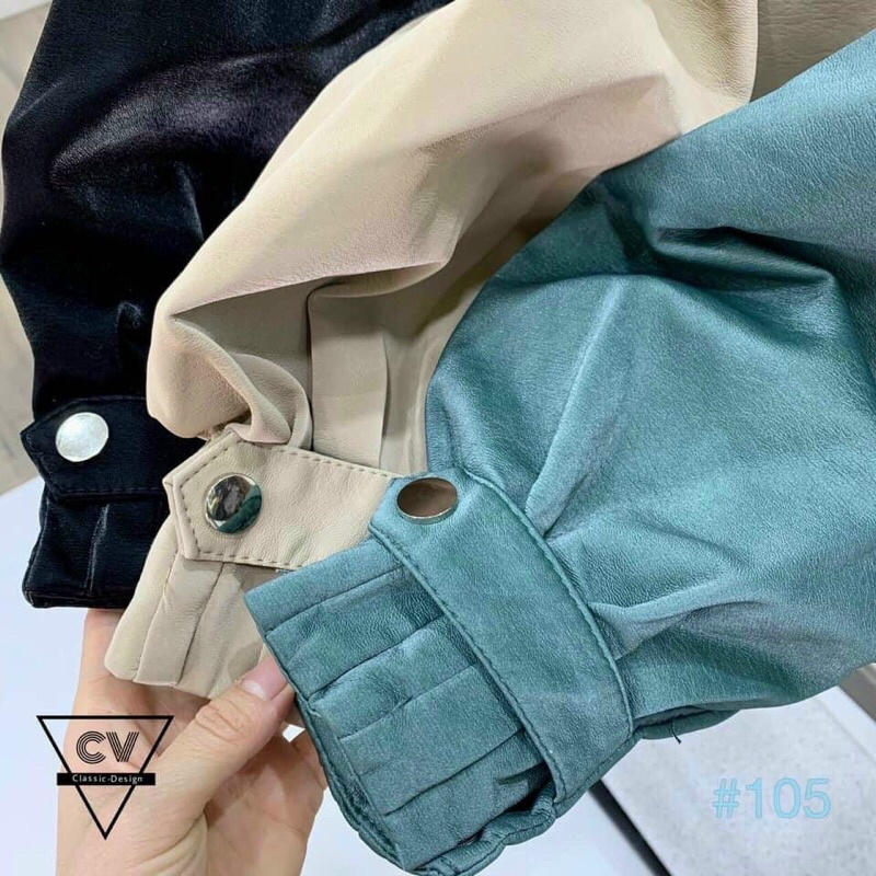 Áo da nhung lót lông  hàng QCL1 - dáng áo bom- rộng