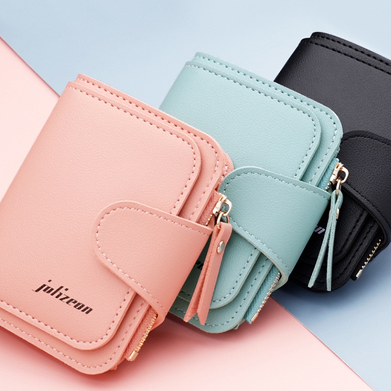 Ví ngắn gấp gọn IELGY có khóa kéo đa năng thời trang cho nữ