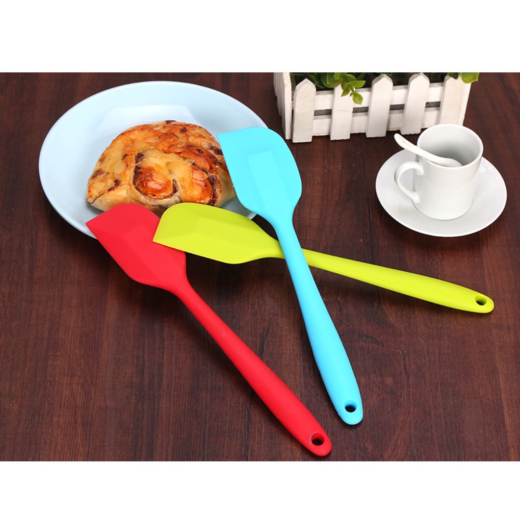 Dụng cụ làm bánh: Spatula phới trộn bột, phới dẹt silicon , muôi lật thức ăn, phớt vét bột silicol cao cấp 28 cm