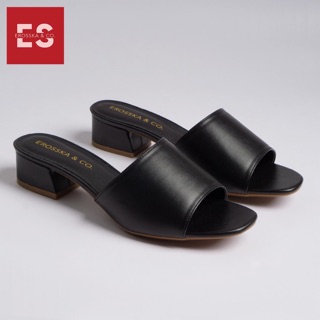 | THANH LÝ | Dép cao gót Erosska size 39 thời trang mũi vuông dáng Hàn Quốc cao 3cm màu đen