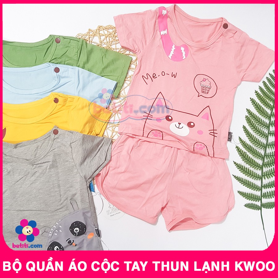 Bộ Quần Áo Cộc Tay Thun Lạnh Cho Bé Kwoo Mềm Mại, Thoáng Mát - Bộ Mùa Hè Tay Ngắn Cho Trẻ