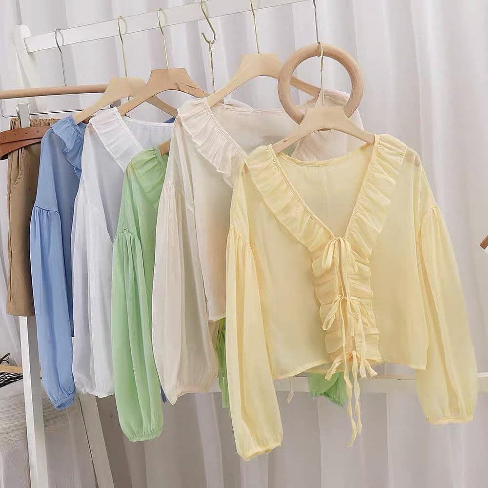 Wiza Ngoài Renda Series Ceruty Babydoll / Áo Kiểu Hàn Quốc