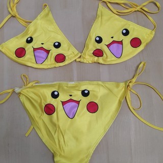 bikini bộ☃♈Đồ bơi sexy Pikachu, quần áo ba chấm, lót nữ, nữ dễ thương, Bikini Châu Âu và Mỹ, mùa hè