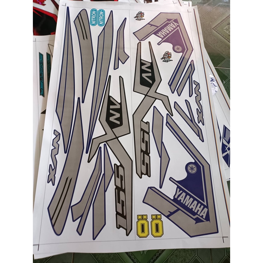 Tem rời NVX 155 dán xe xanh đen