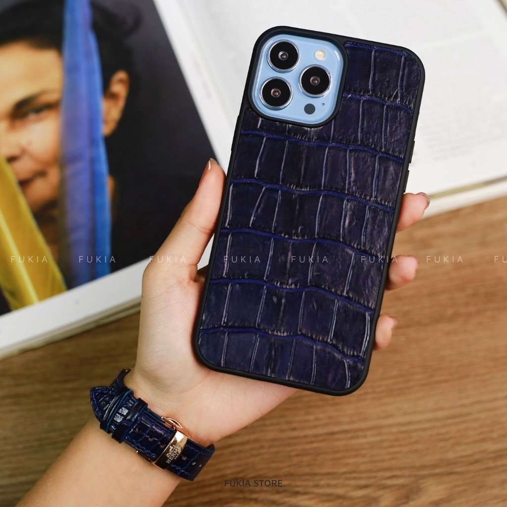 Ốp da thủ công Cá Sấu dành cho IPhone 14/14Plus/14Pro/14Promax/13/13Pro/13Promax/12/12Pro/12Promax ODTC117
