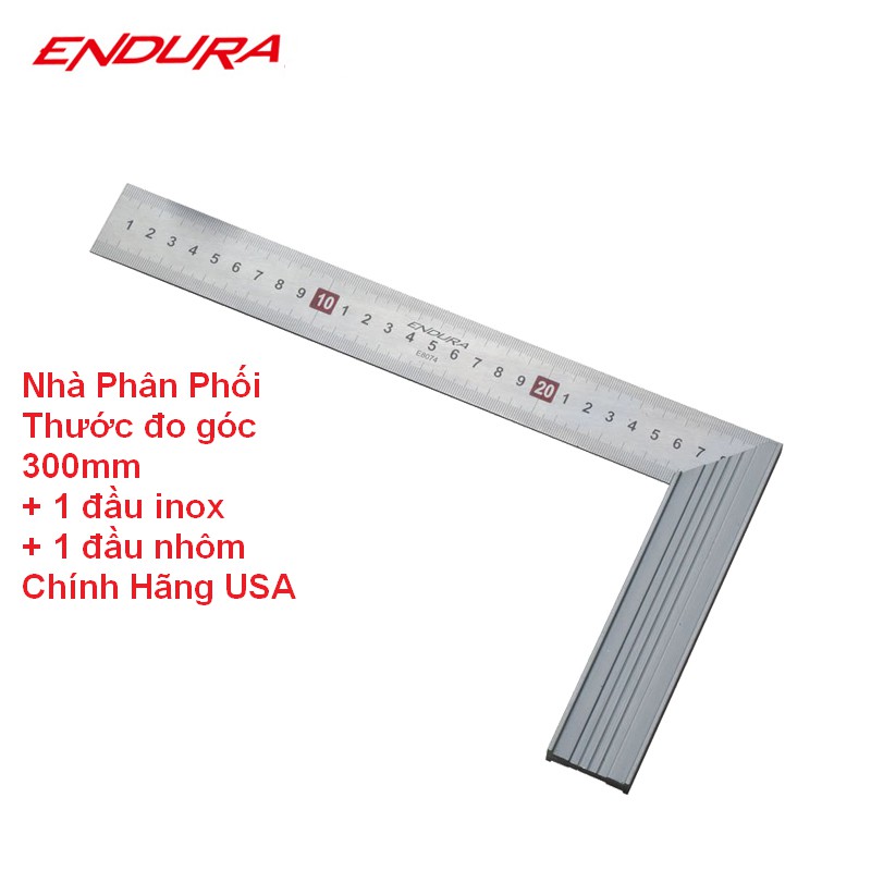 [ChínhHãng]Thước đo góc 300mm inox nhập khẩu chính hãng Mỹ Endura E8074
