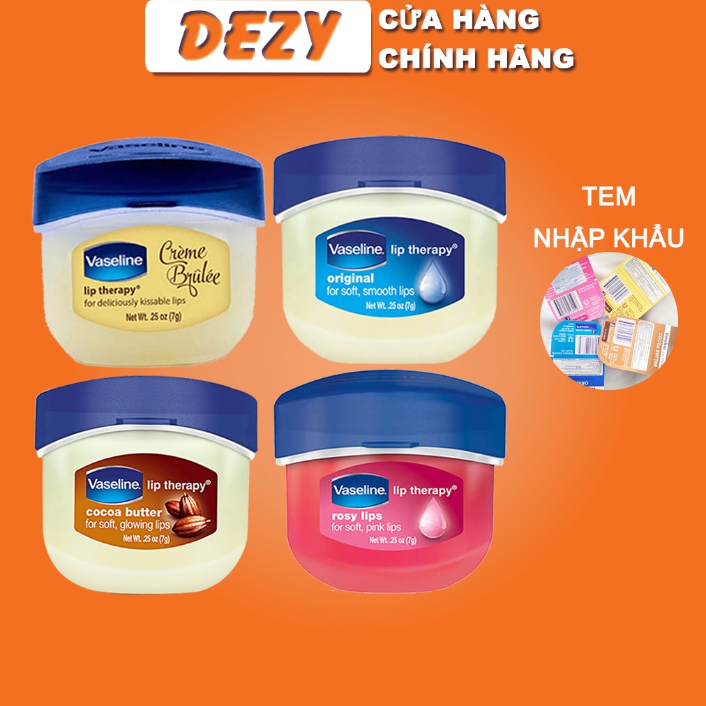 [HÓA ĐƠN ĐỎ] Hũ Son Dưỡng Môi Vaseline Không Màu - Có Thể Thay Mặt Nạ Ngủ Môi Laneige Giảm Môi Thâm Dưỡng Ẩm Dezy Shop