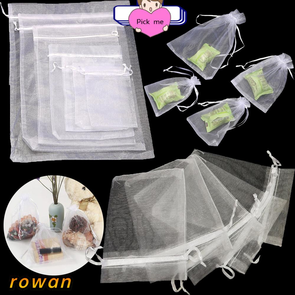 Set 25 / 50 Túi Dây Rút Đựng Quà Giáng Sinh / Trang Sức Bằng Vải organza Nhiều Màu Sắc Có Thể Rút Lại