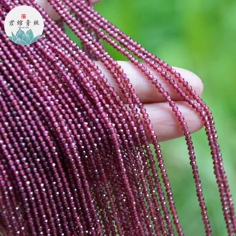 Chuỗi Hạt Đá Burgundy Garnet Tự Nhiên Dùng Làm Vòng Tay diy