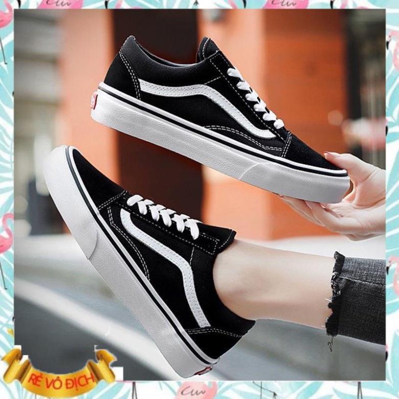 Giày Vans đen Vault kẻ trắng thể thao sneaker Hot Trend [Full box, Full bill]
