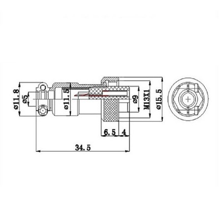 Đầu Nối Tròn GX12//RS765 12mm 2-7pin, GX16 16mm 2-6pin