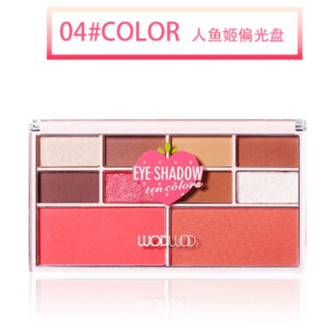 Bảng phấn mắt má tạo khối đa năng Wodwod Eyeshadow Ten Colors 10 ô