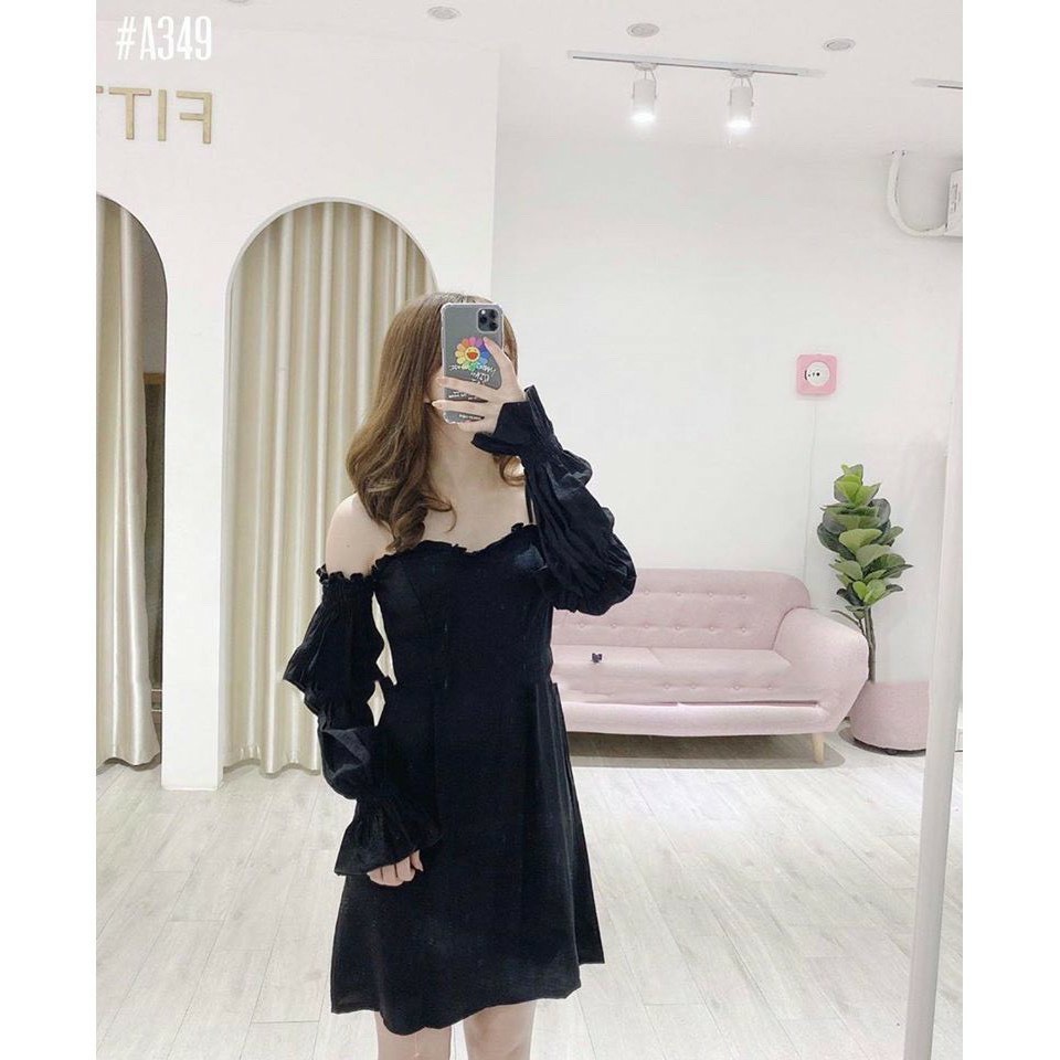Đầm Dự Tiệc Trễ Vai Tay Bồng Tinh Khôi Zinti Store HD03