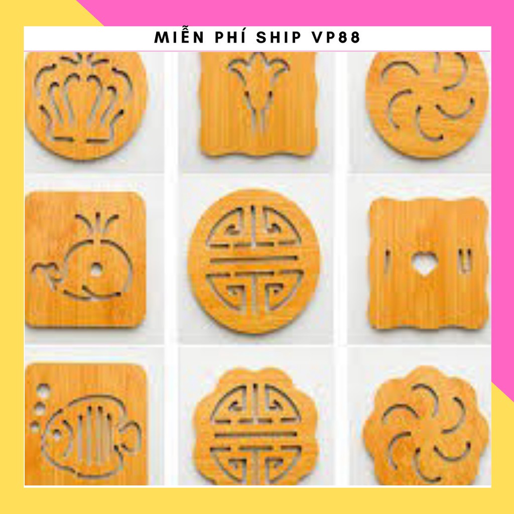 MIẾNG LÓT CỐC ĐĨA NỒI BẰNG GỖ SANG CHẢNH 9,5CM-2193- Home Store 88
