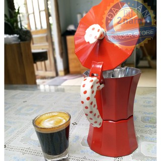 Bình pha cà phê Moka 3 tách phong cách Ý đỏ Rosso
