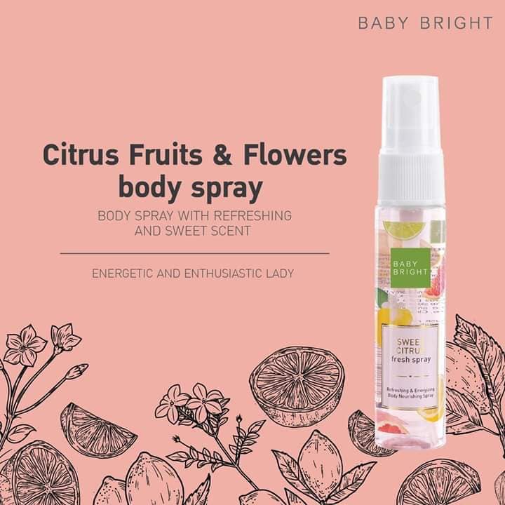 Xịt Thơm Toàn Thân Baby Bright Body Mist So Cute Hương Họ Cam Quýt 20ml