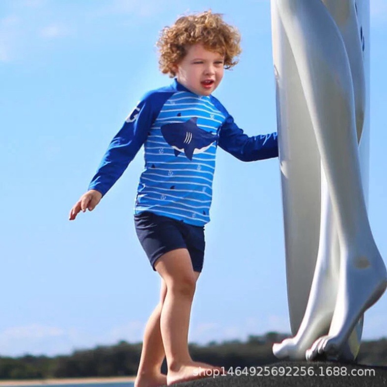 Đồ Bơi Bé Trai Bé Gái Tay Dài Chống Nắng LUHAZO in hình ngộ nghĩnh