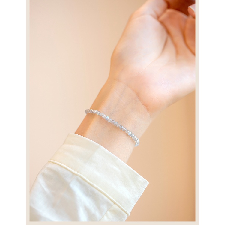 [Hàng Mới Về] Vòng Đeo Tay Đá Mặt Trăng Xám Đơn Giản