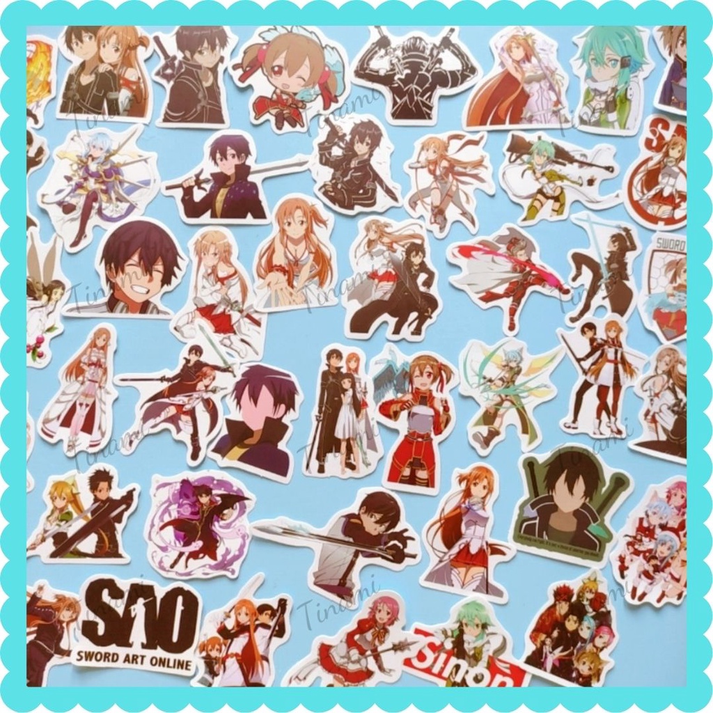 50 Sticker Sword Art Online Kirito Asuna hình dán anime manga chống nước trang trí laptop sổ tay quà tặng sưu tầm