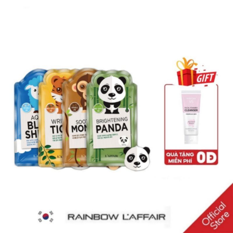 Mặt nạ dưỡng ẩm, dưỡng trắng, chống lão hóa Rainbow L'affair Animal 25ml