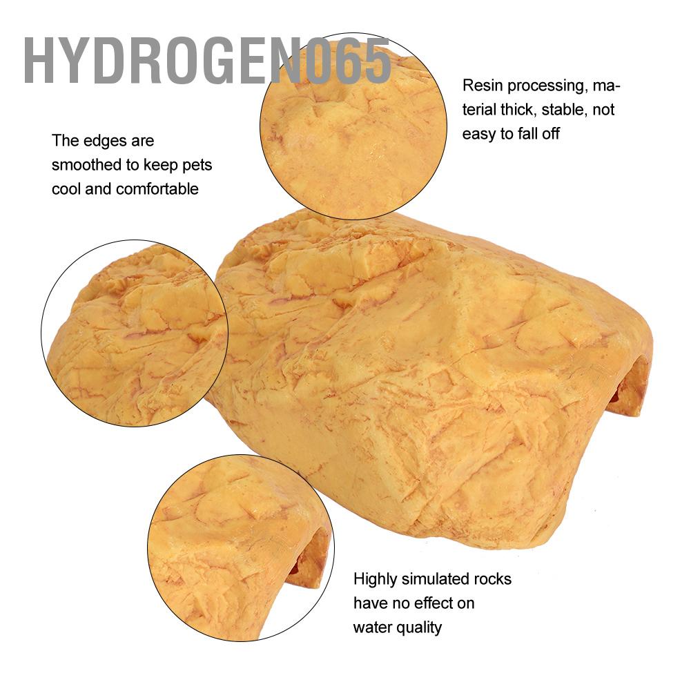 Hydrogen065 Nơi trú ẩn bằng nhựa cho bò sát Trang trí hồ cá Nhân tạo Hang náu ổn định mềm