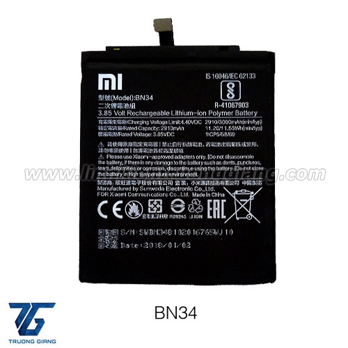 PIN XIAOMI BN34 / REDMI 5A