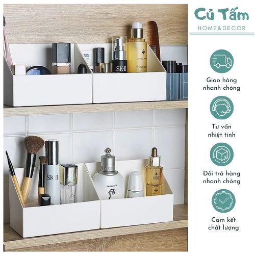 Kệ đựng mỹ phẩm, khay đựng mỹ phẩm kèm khay son trong suốt - cutam.homedecor