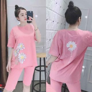 Đồ bộ nữ in hình 3 hoa cúc siêu hot đồ bộ dạo phố mặc nhà siêu xinh