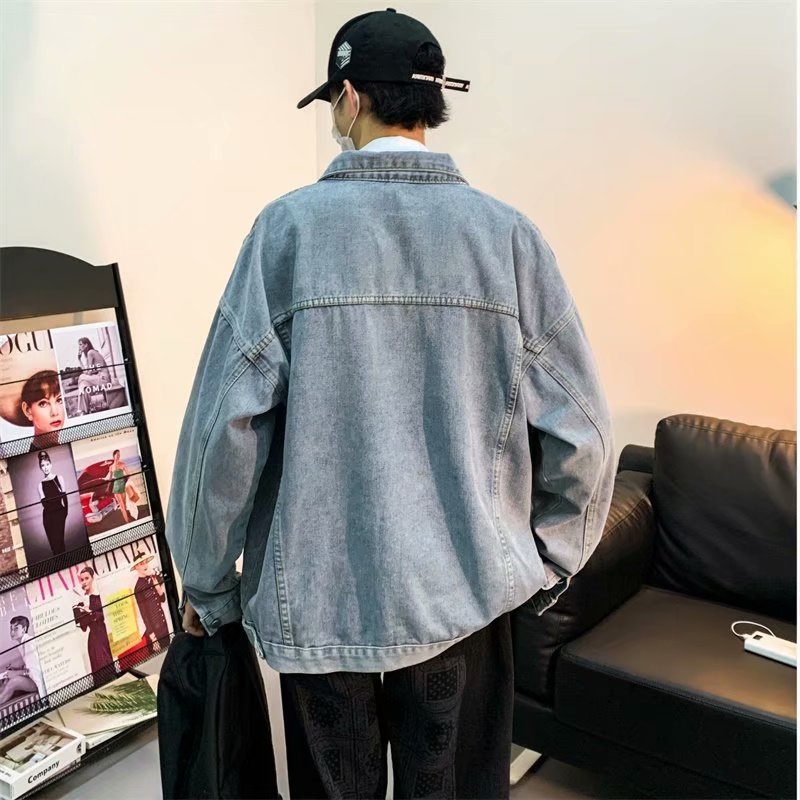 áo khoác ifashion retro áo khoác jean nam phong cách Hàn Quốc áo dài tay jacket unisex oversize áo khoác jacket nam